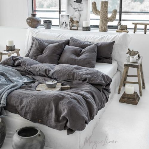 lina gultas veļa Charcoal Gray
