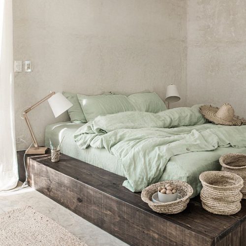 lina gultas veļa Sage Green