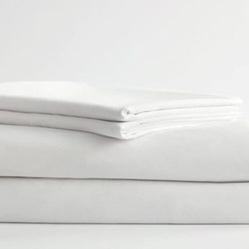 Белая хлопковая простыня без резинки 500TC