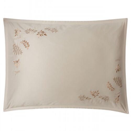 Атласная наволочка с ребристой отделкой Bovi pecan beige